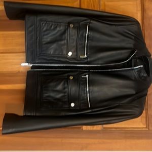 Women’s large black leather jacket